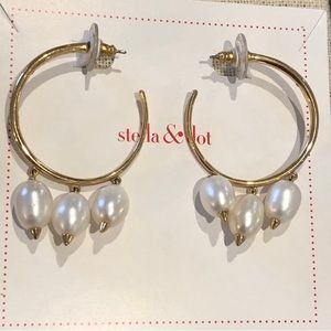 Stella & Dot x Rebecca Minkoff Collab Natriella Pearl Hoop Earrings
